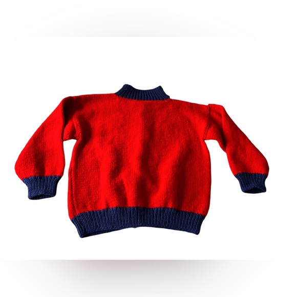 ‼️SOLD‼️ One Of A Kind Knit Handmade Western Cowboy Colour Block‎ Cardigan - Picture 9 of 14